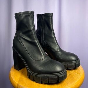 Black Leather Ankle Boots
